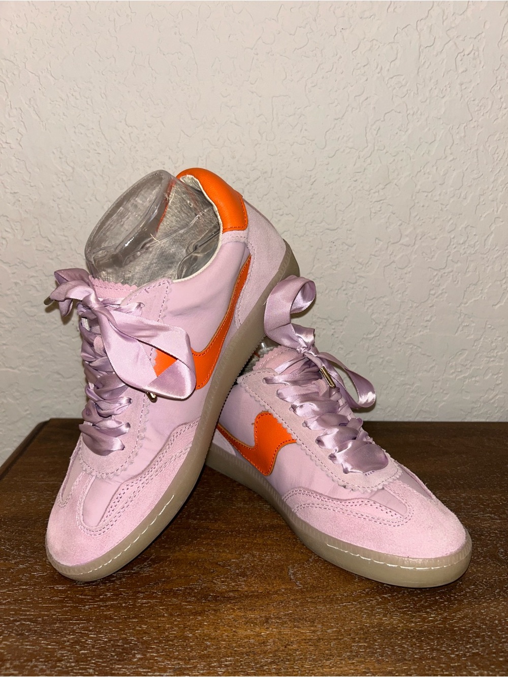 Dolce Vita Notice Wide Ribbon Lace Up Suede Slip On Sneaker Shoes